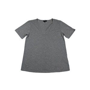 Topshop gray v-neck short sleeve‎ t shirt